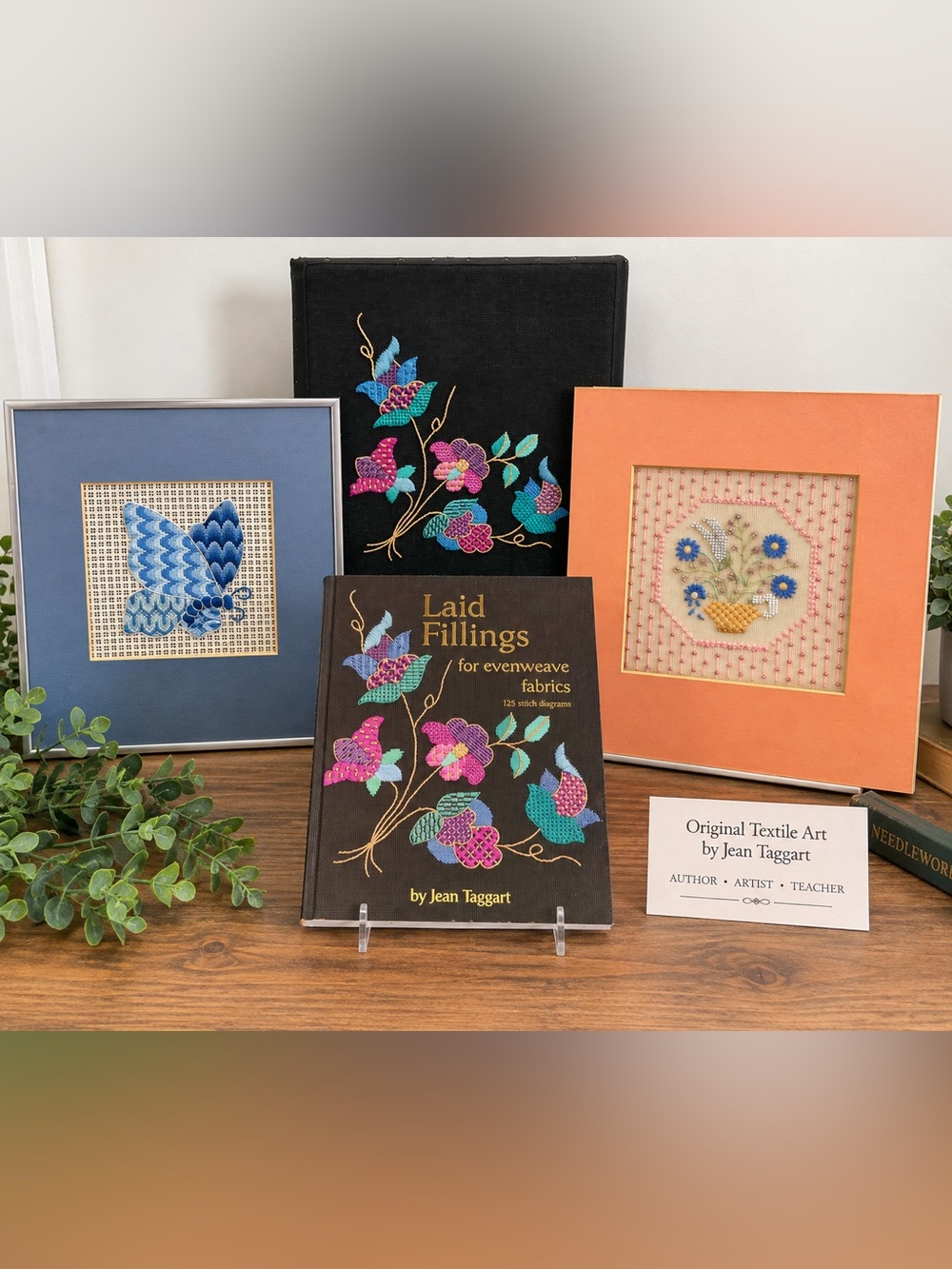 Jean Taggart Original Needlepoint Art Collection + Book Cover Artwork & Book